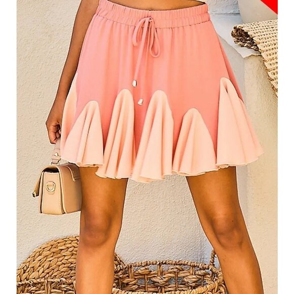 Main Strip Plus Size Pink Ruffle Skort - Picture 3 of 3